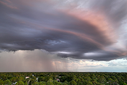 Dark clouds of a large storm over Smithville NJ